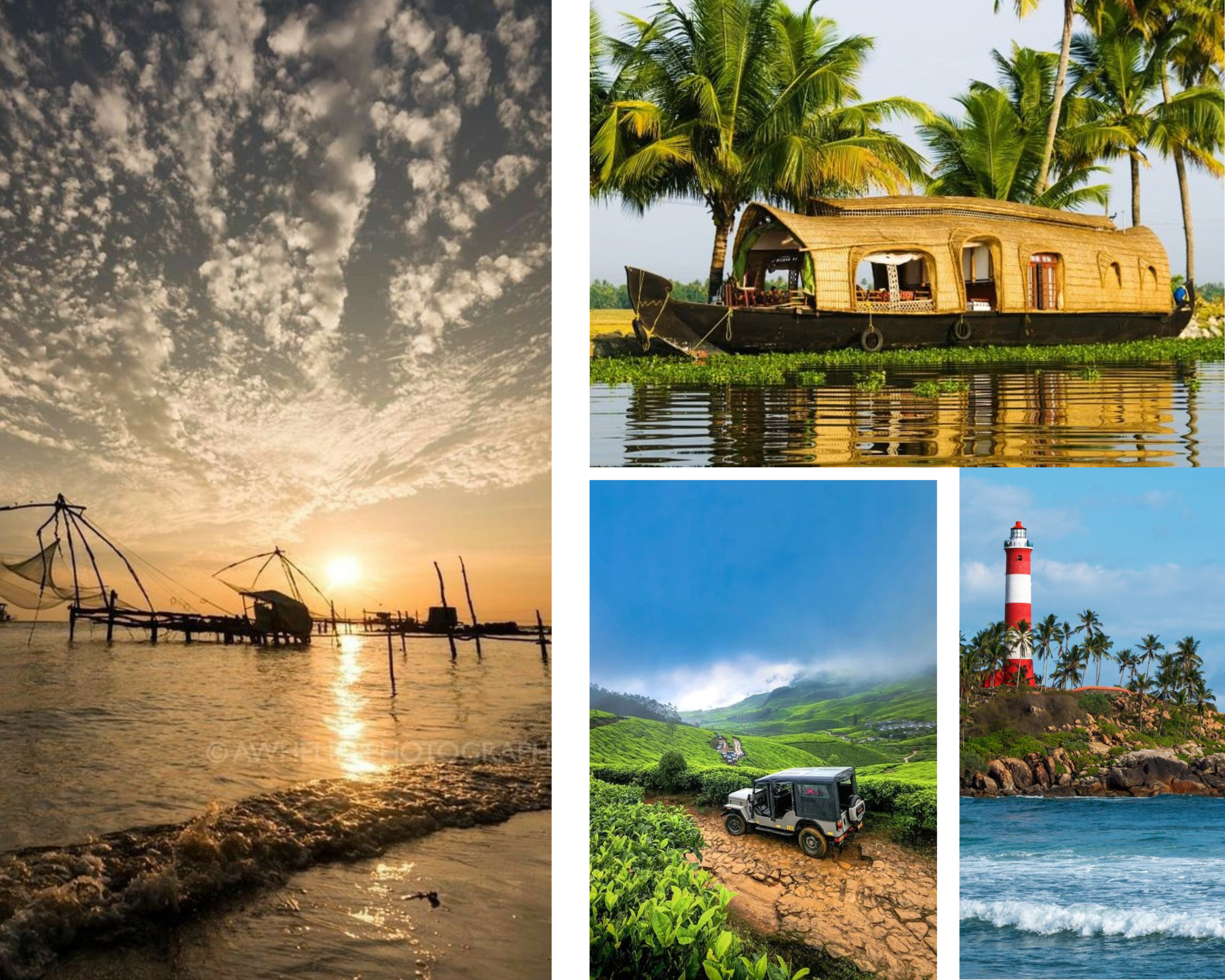 Cochin Munnar Thekaddy Alleppey Kovalam Tour Packages
